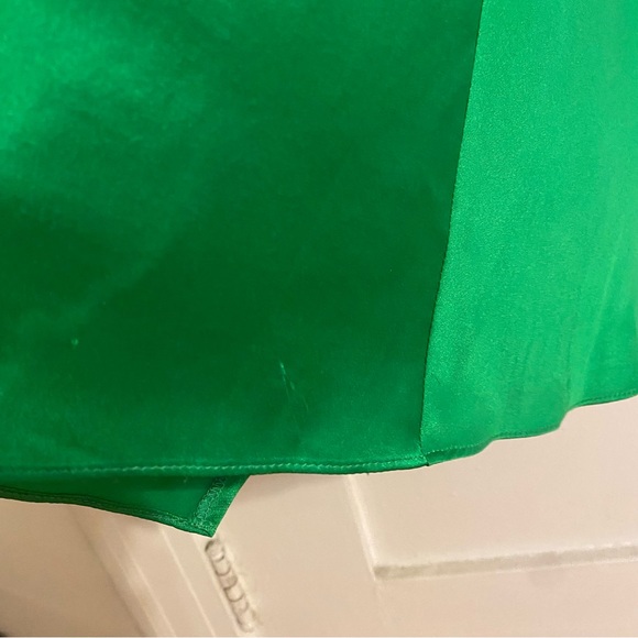 The Sei Keyhole Gathered Dress in Green Silk - Palm - Picture 9 of 10